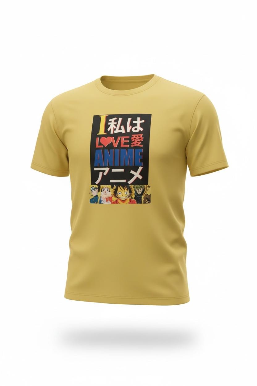 Anime Graphic Tee | Japanese Text, Y2K Streetwear